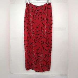 Tessuto Vintage Women's Red/Black Maxi Skirt Size (M)
